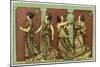 Four Female Dancers: Each Carries a Thyrsus and One a Tambourine as Well-Edouard Leon-Mounted Art Print