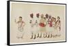Four Female Dancers in Procession with Musicians, C.1830-null-Framed Stretched Canvas