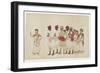 Four Female Dancers in Procession with Musicians, C.1830-null-Framed Giclee Print