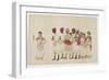 Four Female Dancers in Procession with Musicians, C.1830-null-Framed Giclee Print