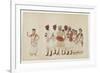 Four Female Dancers in Procession with Musicians, C.1830-null-Framed Giclee Print