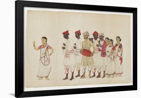 Four Female Dancers in Procession with Musicians, C.1830-null-Framed Giclee Print