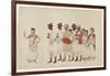 Four Female Dancers in Procession with Musicians, C.1830-null-Framed Giclee Print