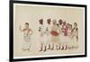 Four Female Dancers in Procession with Musicians, C.1830-null-Framed Giclee Print