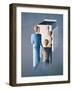 Four Figures and a Cube, 1928-Oskar Schlemmer-Framed Giclee Print