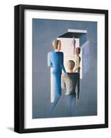 Four Figures and a Cube, 1928-Oskar Schlemmer-Framed Giclee Print