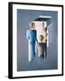 Four Figures and a Cube, 1928-Oskar Schlemmer-Framed Giclee Print