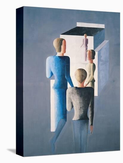 Four Figures and a Cube, 1928-Oskar Schlemmer-Stretched Canvas