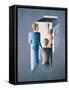 Four Figures and a Cube, 1928-Oskar Schlemmer-Framed Stretched Canvas