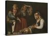 Four Figures on a Step-Bartolomé Estebàn Murillo-Stretched Canvas