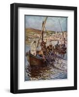 Four fishermen are called as disciples - Bible-William Brassey Hole-Framed Giclee Print