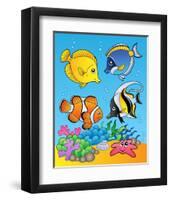 Four Fishes-Klara Viskova-Framed Art Print