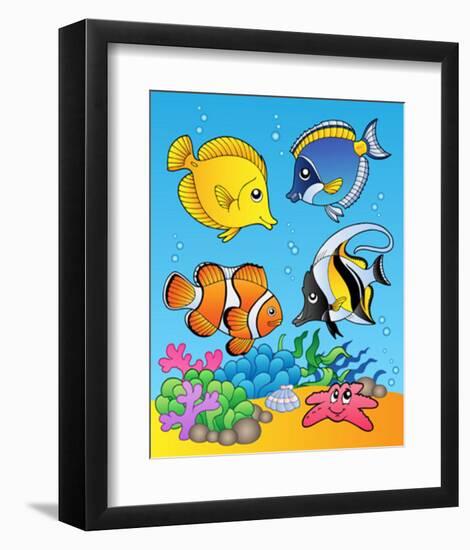 Four Fishes-Klara Viskova-Framed Art Print