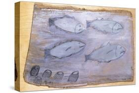 Four Fishes-Alfred Wallis-Stretched Canvas