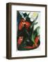 Four Foxes , Postcard to Kandinsky, c.1913-Franz Marc-Framed Art Print