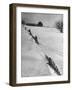 Four Ft. of Snow Almost Covering Up Snow Fence in Front of Barn on the Hill on Upstate Farm-Andreas Feininger-Framed Photographic Print