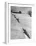 Four Ft. of Snow Almost Covering Up Snow Fence in Front of Barn on the Hill on Upstate Farm-Andreas Feininger-Framed Photographic Print