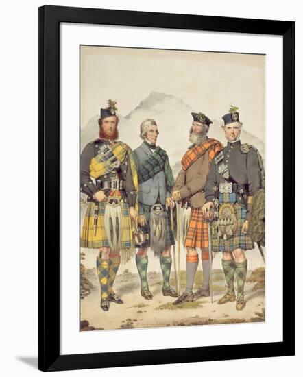 Four Gentlemen in Highland Dress, 1869-Kenneth Macleay-Framed Giclee Print