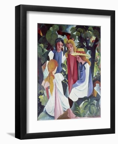 Four Girls, about 1912/13-Auguste Macke-Framed Giclee Print