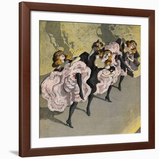 Four Girls Dancing Cancan-Bettmann-Framed Giclee Print