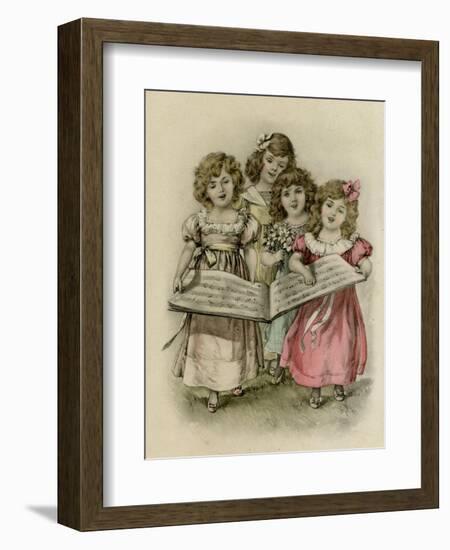 Four Girls Sing-null-Framed Art Print