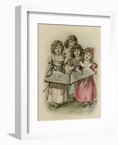 Four Girls Sing-null-Framed Art Print