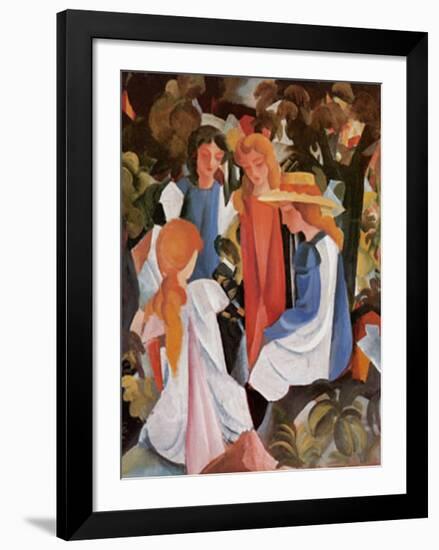 Four Girls-Auguste Macke-Framed Art Print