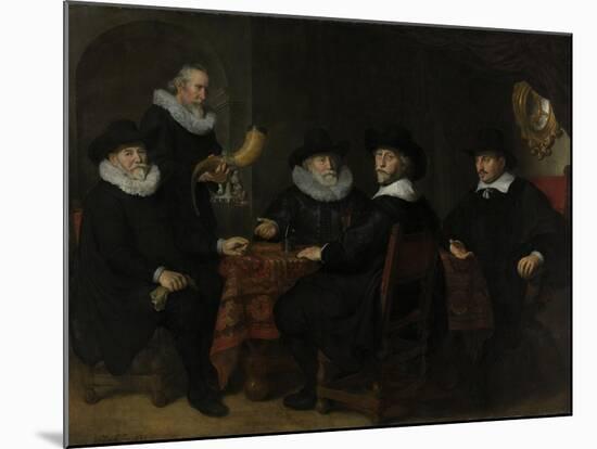 Four Governors of the Arquebusiers Civic Guard, Amsterdam-Govert Flinck-Mounted Art Print