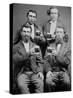 Four Guys and their Mugs of Beer, Ca. 1880-null-Stretched Canvas