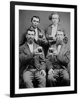 Four Guys and their Mugs of Beer, Ca. 1880-null-Framed Photographic Print