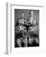 Four Guys and their Mugs of Beer, Ca. 1880-null-Framed Photographic Print