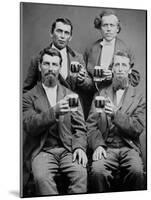 Four Guys and their Mugs of Beer, Ca. 1880-null-Mounted Photographic Print