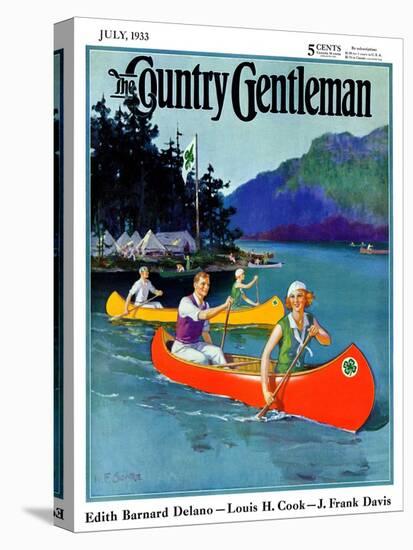 "Four-H Camp," Country Gentleman Cover, July 1, 1933-W.F. Soare-Stretched Canvas