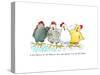 Four Hens New-Jennifer Zsolt-Stretched Canvas