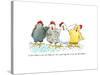 Four Hens New-Jennifer Zsolt-Stretched Canvas