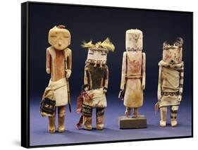 Four Hopi Cottonwood Kachina Dolls-null-Framed Stretched Canvas