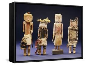 Four Hopi Cottonwood Kachina Dolls-null-Framed Stretched Canvas