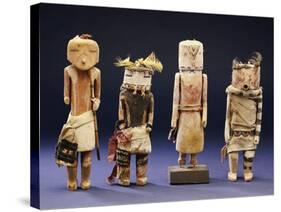 Four Hopi Cottonwood Kachina Dolls-null-Stretched Canvas