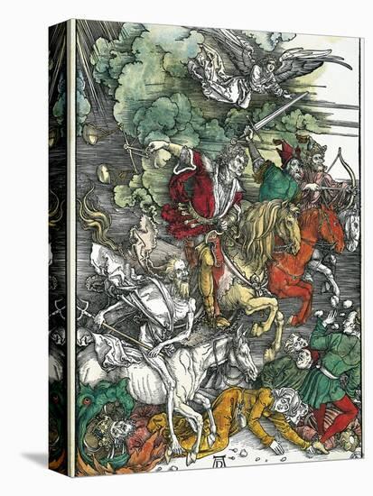 Four Horsemen of the Apocalypse: Pestilence, War, Famine and Death-Albrecht Dürer-Stretched Canvas