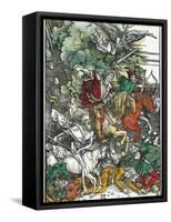 Four Horsemen of the Apocalypse: Pestilence, War, Famine and Death-Albrecht Dürer-Framed Stretched Canvas