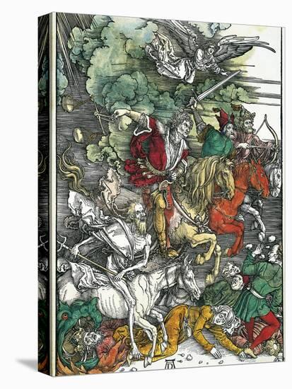 Four Horsemen of the Apocalypse: Pestilence, War, Famine and Death-Albrecht Dürer-Stretched Canvas