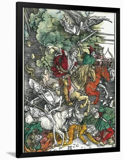 Four Horsemen of the Apocalypse: Pestilence, War, Famine and Death-Albrecht Dürer-Framed Art Print