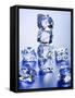 Four Ice Cubes in a Pile, Individual Ice Cubes Beside Them-null-Framed Stretched Canvas