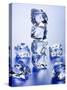 Four Ice Cubes in a Pile, Individual Ice Cubes Beside Them-null-Stretched Canvas