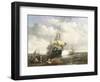 Four Indian Men Preparing to Leave the Lower Thames-John Wilson Carmichael-Framed Giclee Print