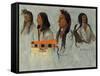 Four Indians-Albert Bierstadt-Framed Stretched Canvas