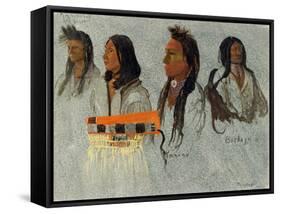 Four Indians-Albert Bierstadt-Framed Stretched Canvas