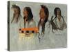 Four Indians-Albert Bierstadt-Stretched Canvas