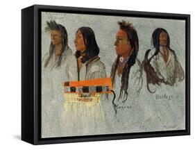 Four Indians-Albert Bierstadt-Framed Stretched Canvas