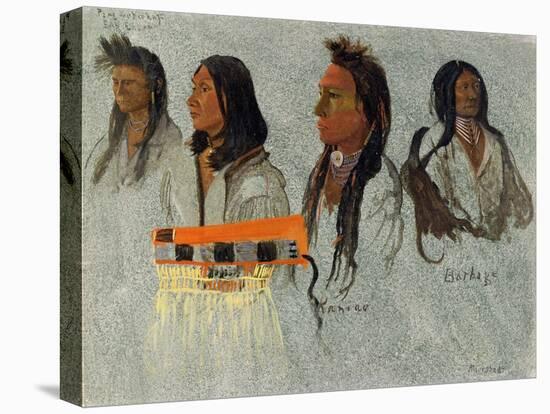 Four Indians-Albert Bierstadt-Stretched Canvas